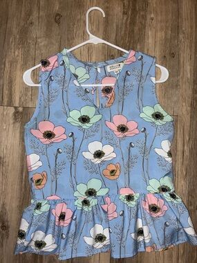 Molly Bracken Pastel Floral Ruffle Hem Top